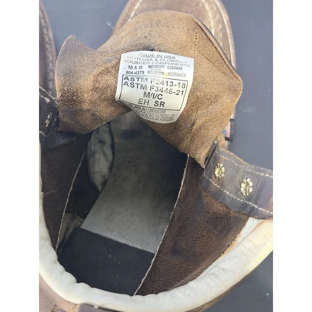 Thorogood Boots Mens Sz 10.5 D Steel Moc Safety Toe 804-4375 6